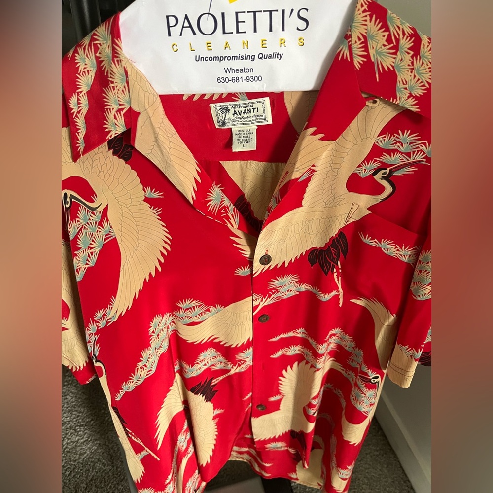 Avanti Hawaii men’s silk shirt size Large